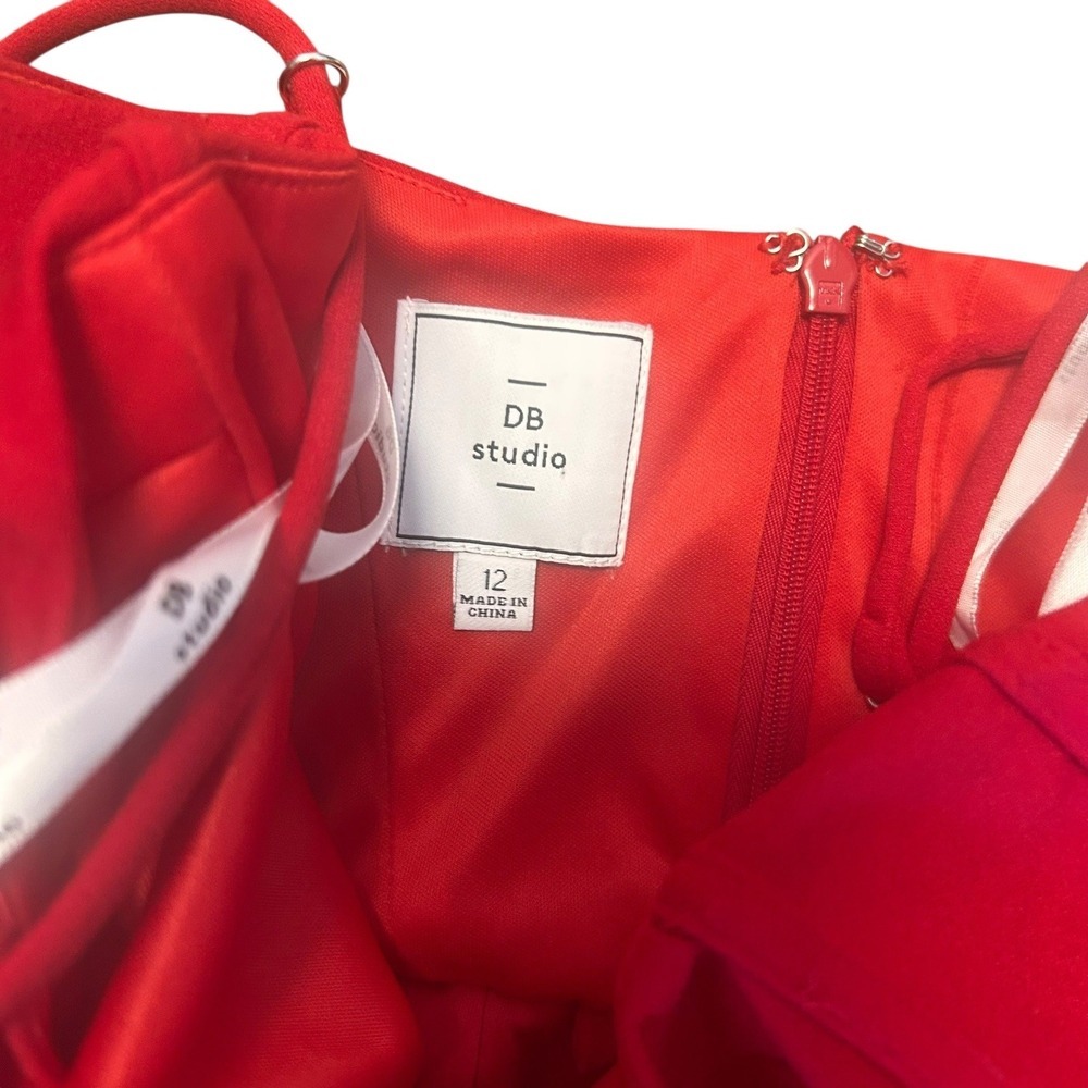 Red Wide-Leg Bustier Jumpsuit - Picture 5 of 5
